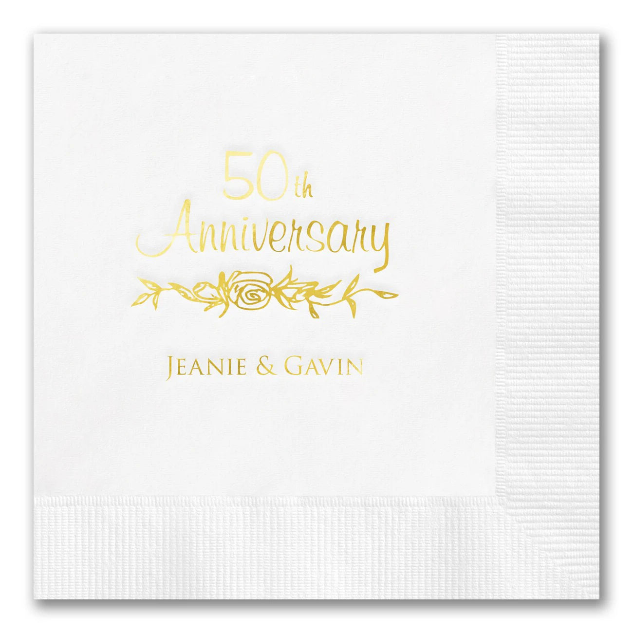 Milestone Anniversary Rose Napkins