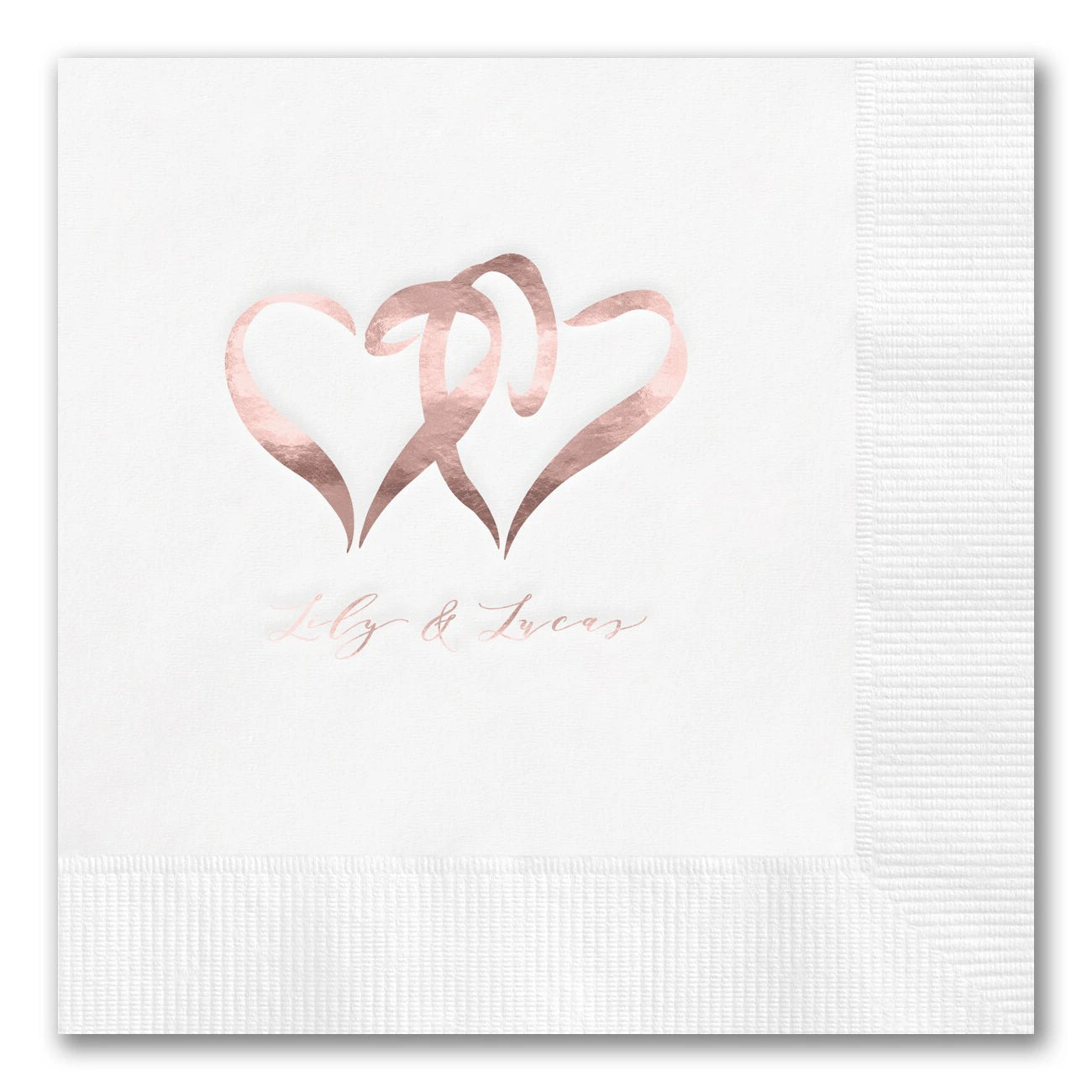 Interlocking Brushed Hearts Napkins