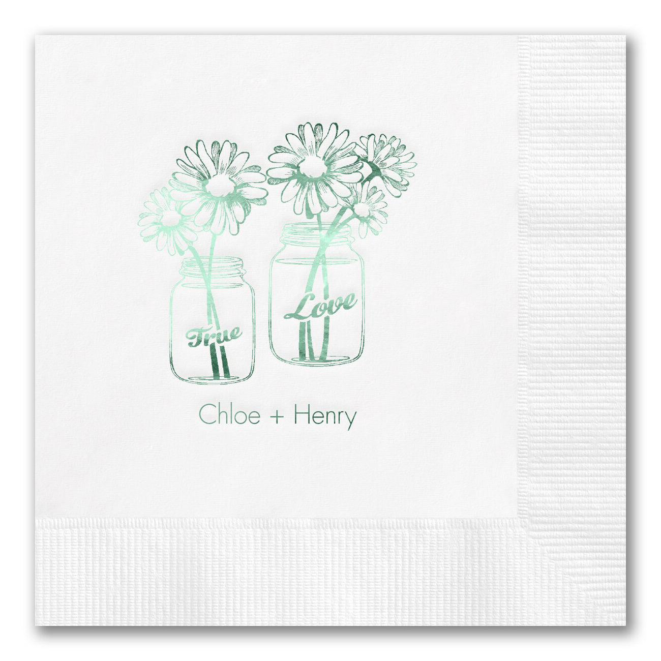 "True Love" Mason Jar Napkins