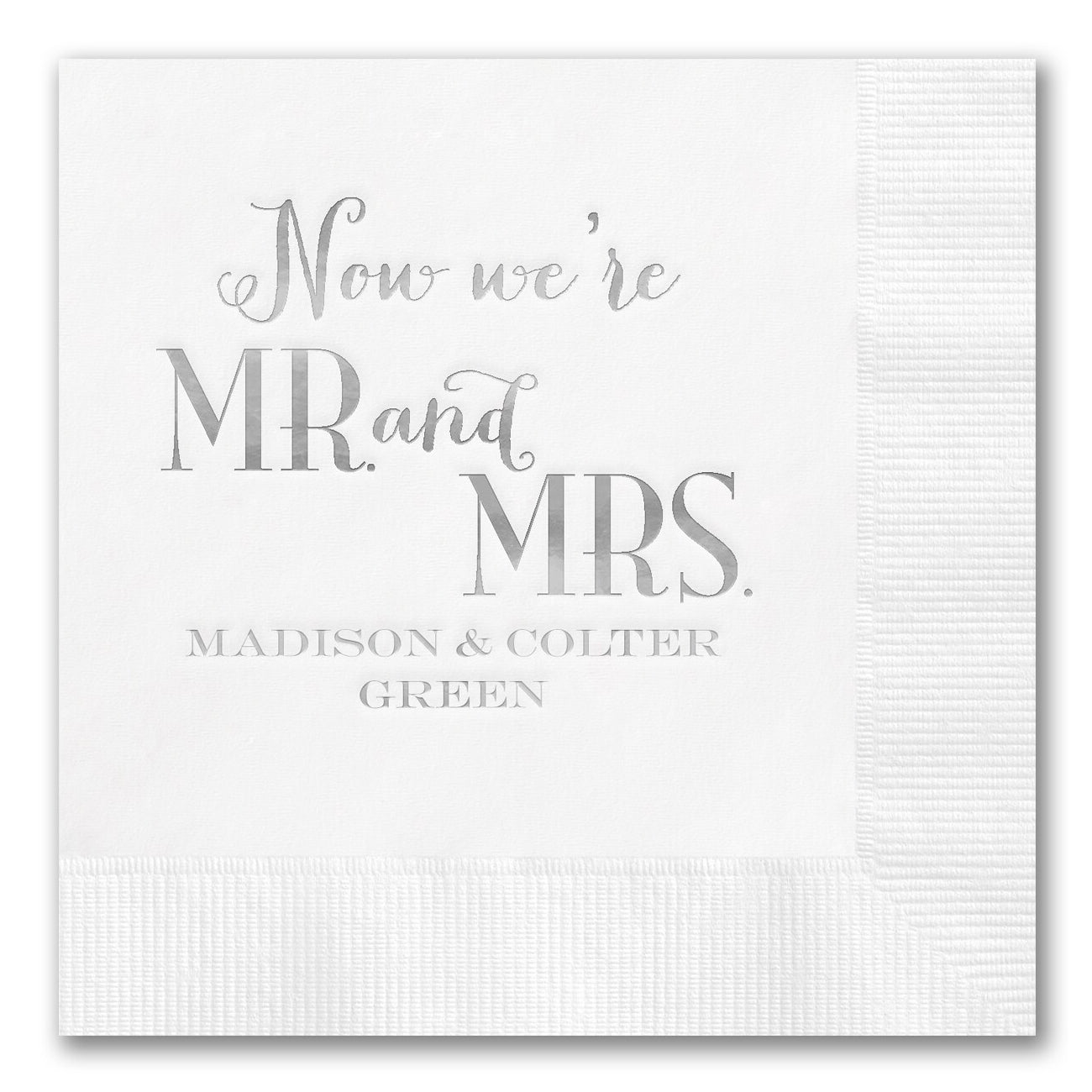 "Now we're Mr. and Mrs." Napkins