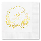 Floral Framed Single Monogram Napkins