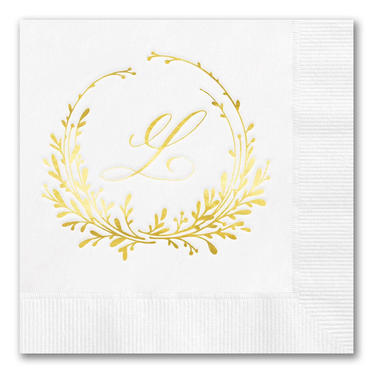 Floral Framed Single Monogram Napkins