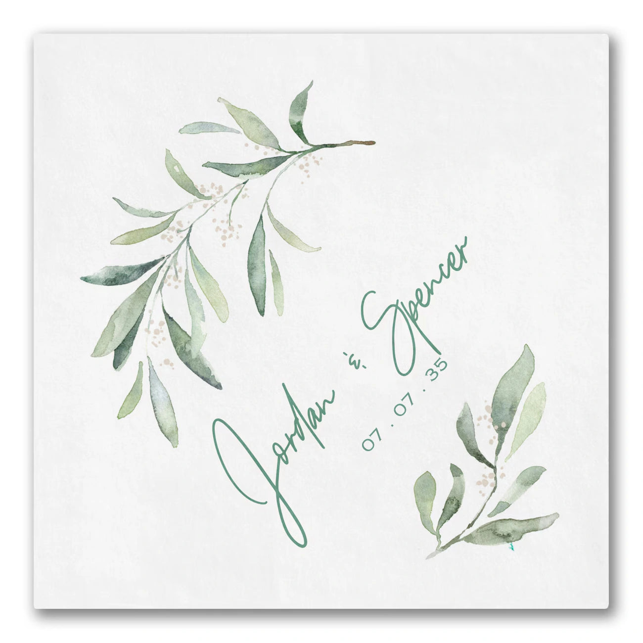 Fresh Daydream Watercolor Greenery Napkins