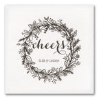 Rustic Wreath "Cheers" Napkins