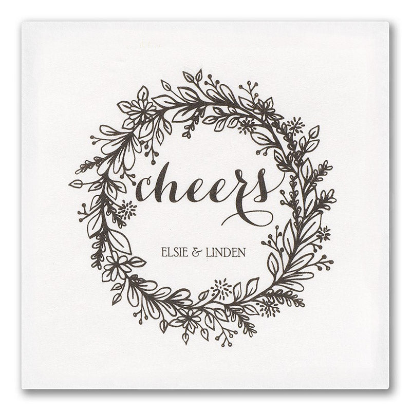Rustic Wreath "Cheers" Napkins