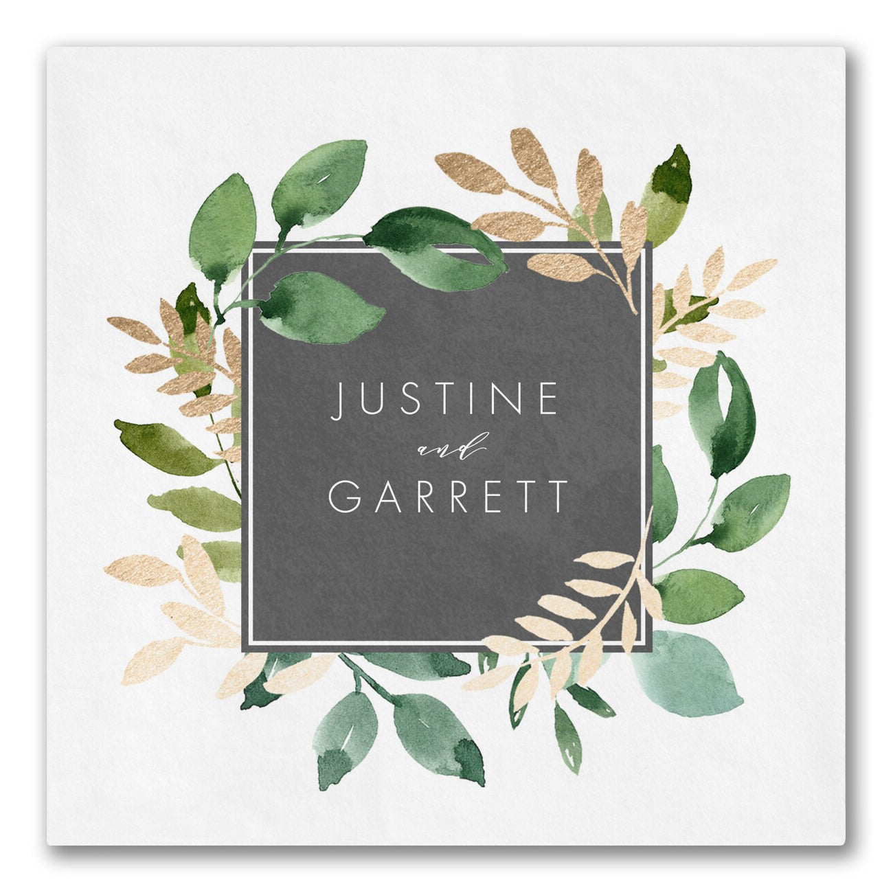Botanical Grandeur Framed Names Napkins