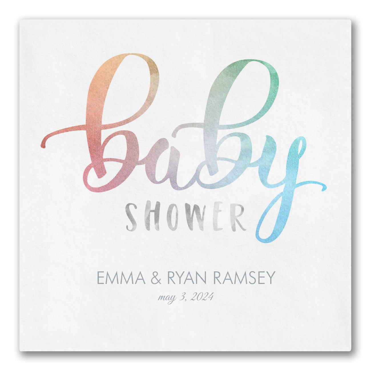Rainbow Colors "Baby Shower" Napkins