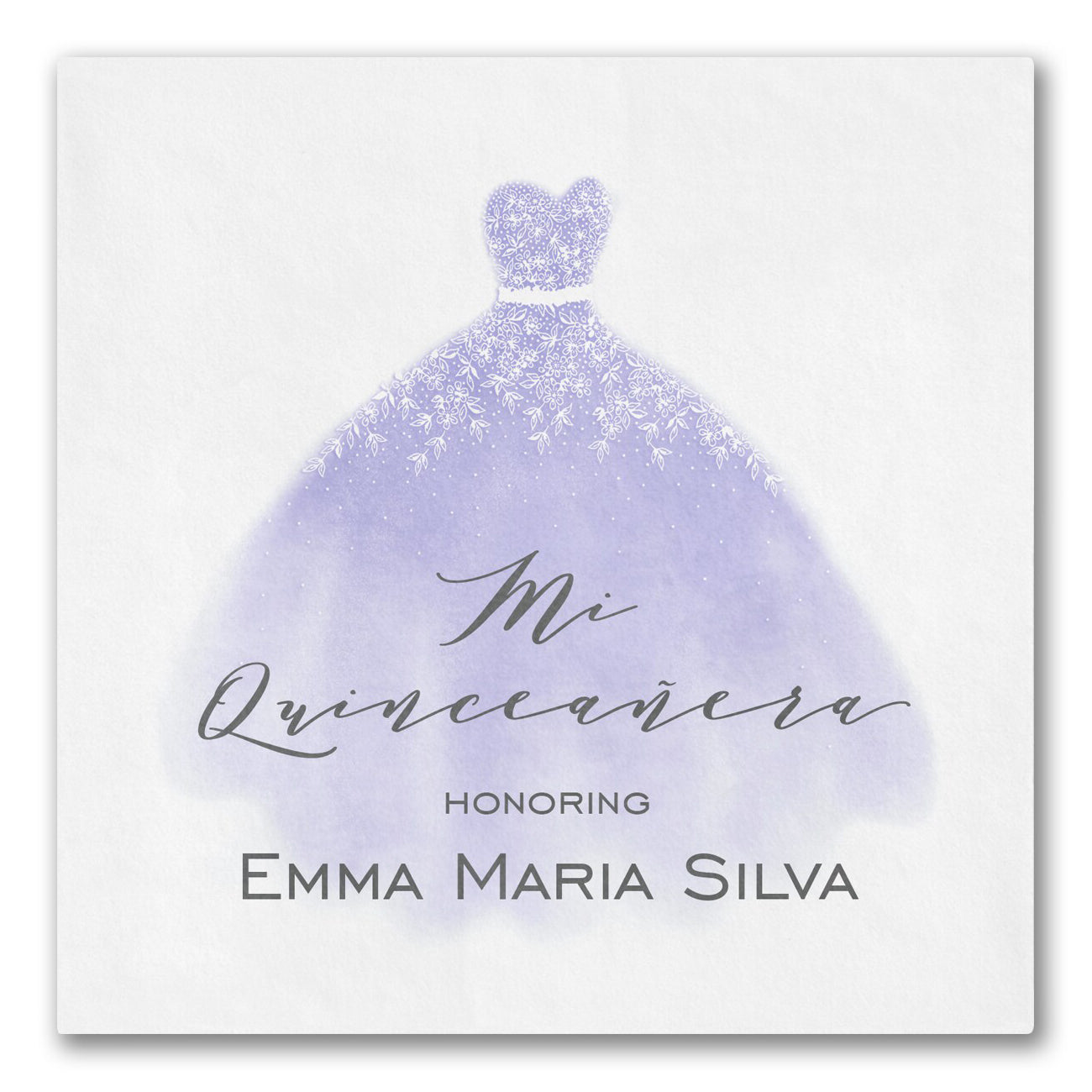 Flowered Ball Gown Napkins