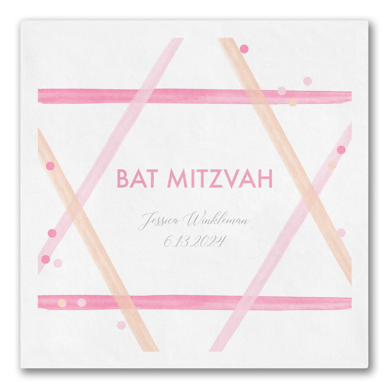 Magen David "Bat Mitzvah" Napkins