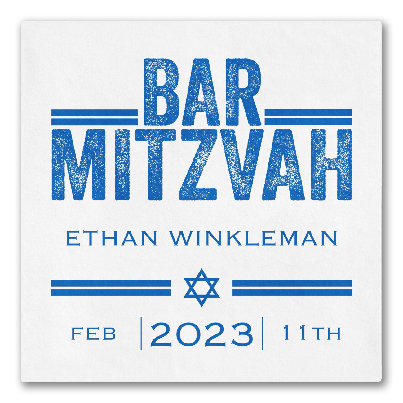 Textured "Bar Mitzvah" Napkins
