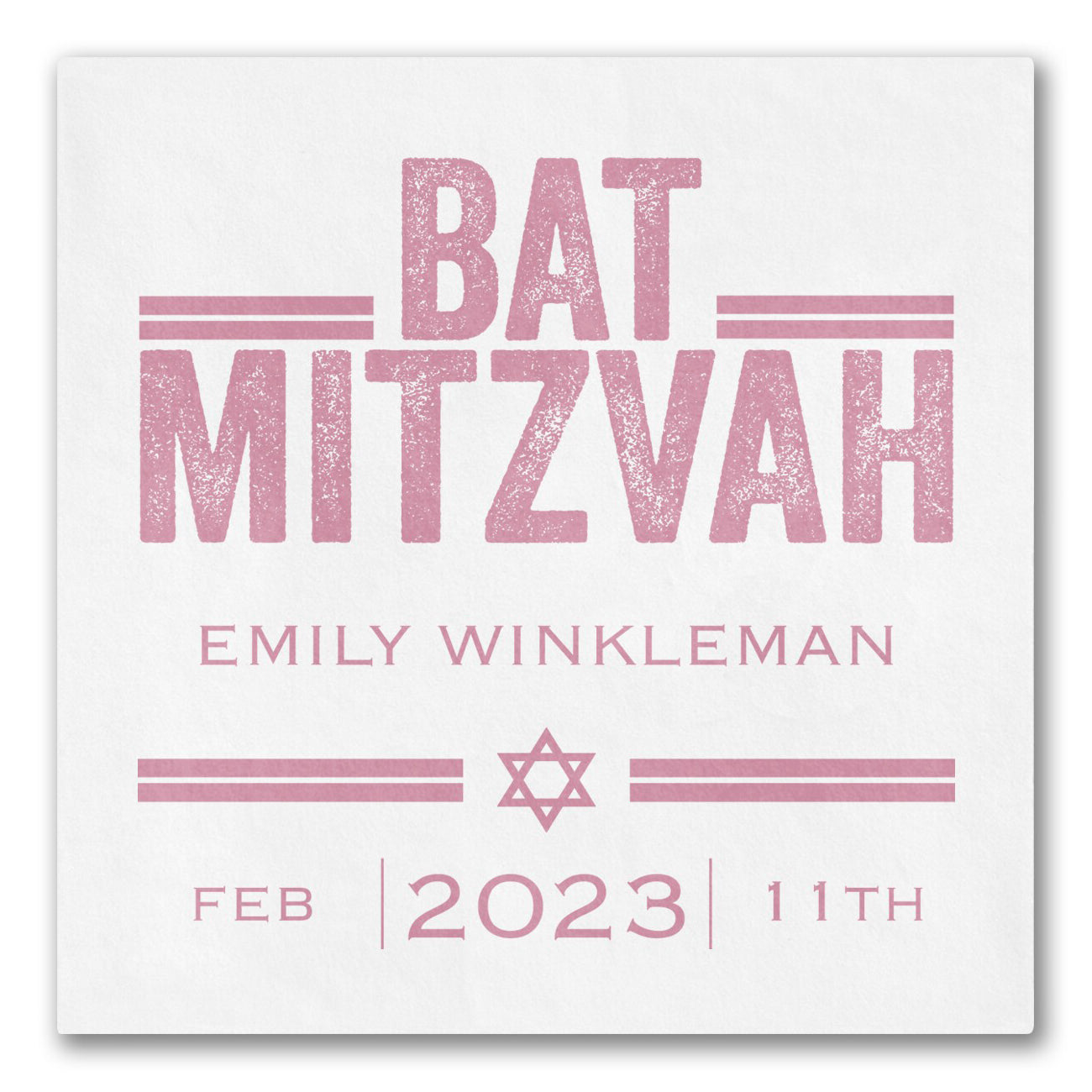 Textured "Bat Mitzvah" Napkins
