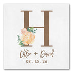 Charming Peony Decorative Initial Napkins