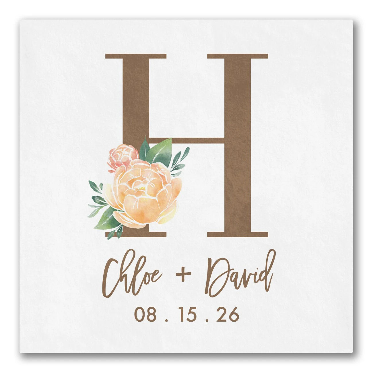 Charming Peony Decorative Initial Napkins