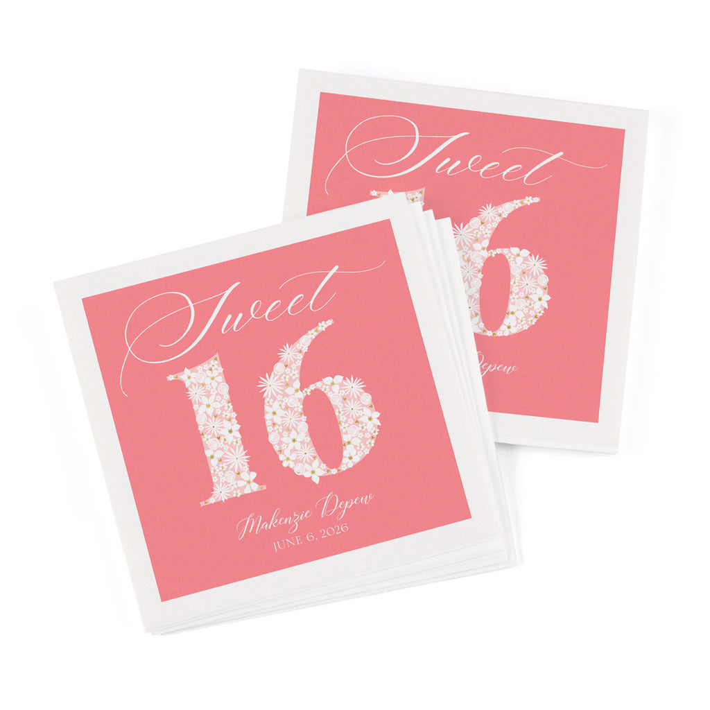 Full Color Sweet "Blooming" 16 Napkins