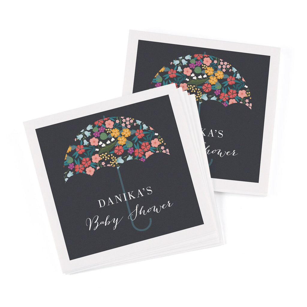 Floral Umbrella "Baby Shower" Napkins