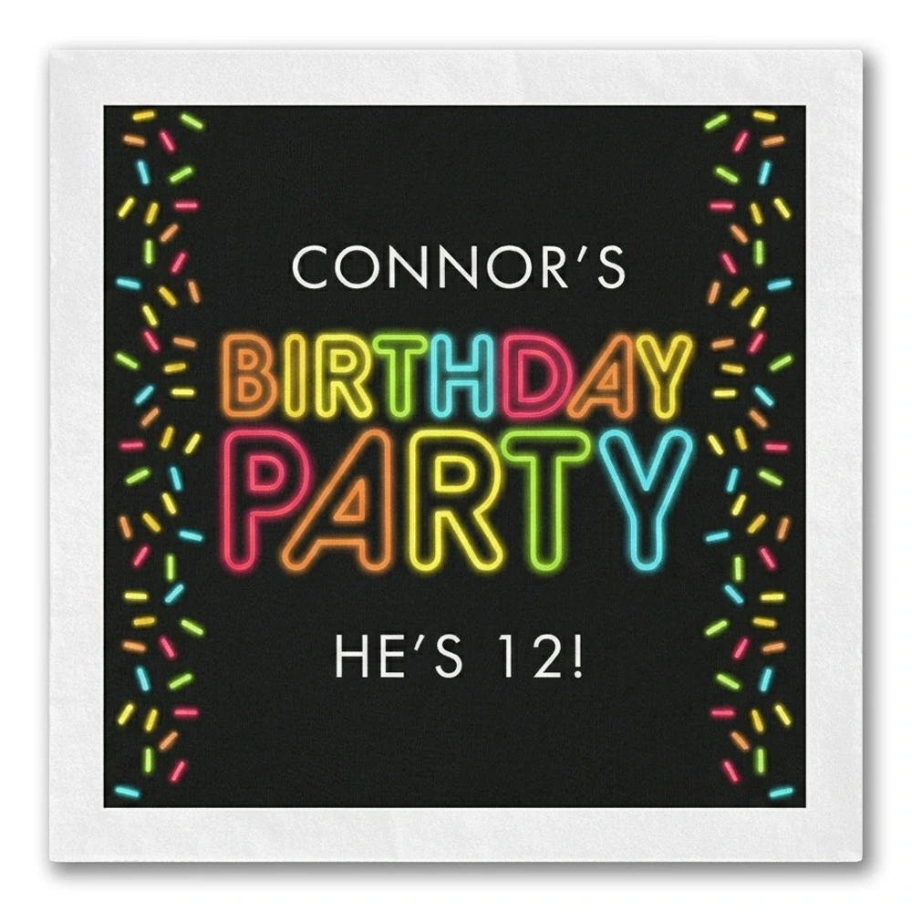 Neon "Birthday Party" Napkins