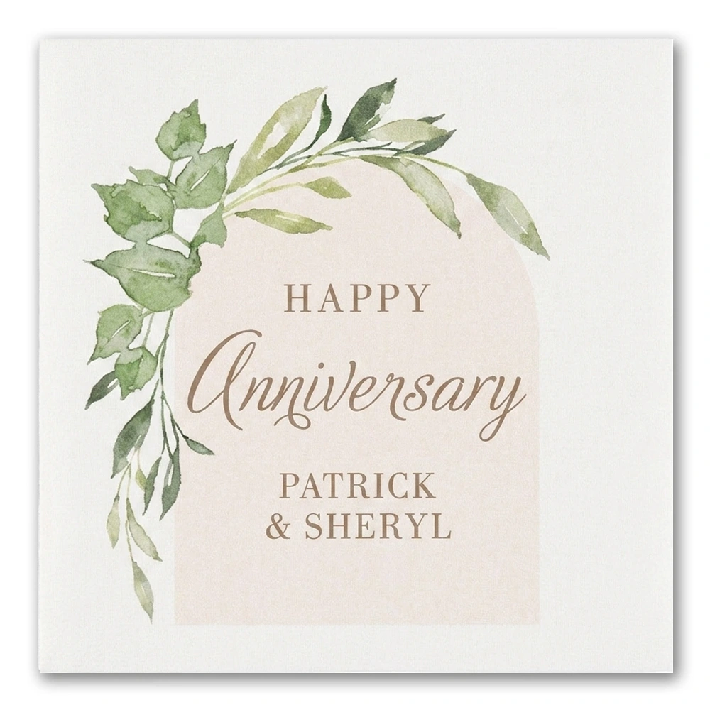 "Happy Anniversary" Greenery Napkins