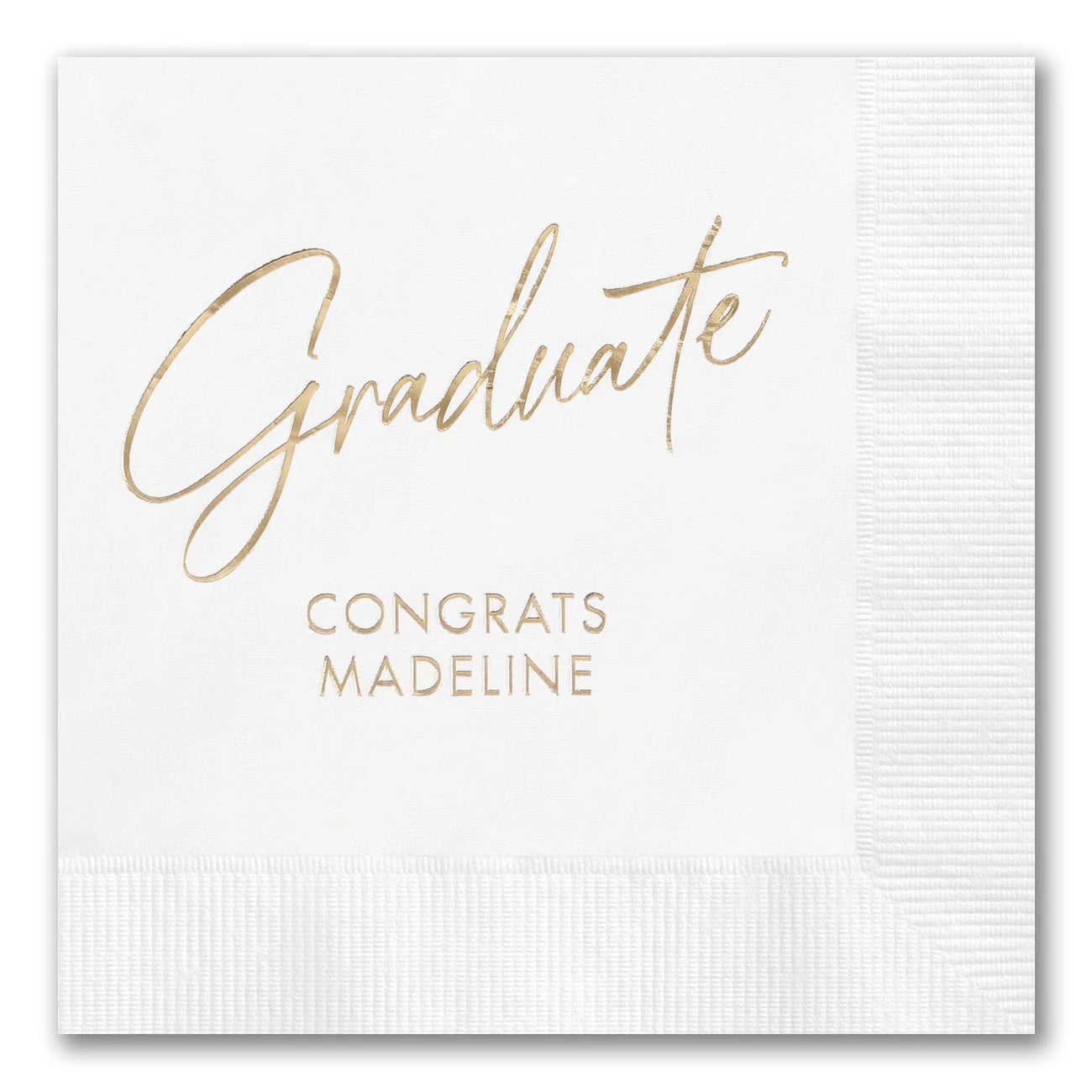 Intricately Scripted "Graduate" Napkins