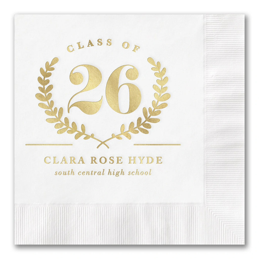 Laurel Leaf Crest "Class of" Napkins