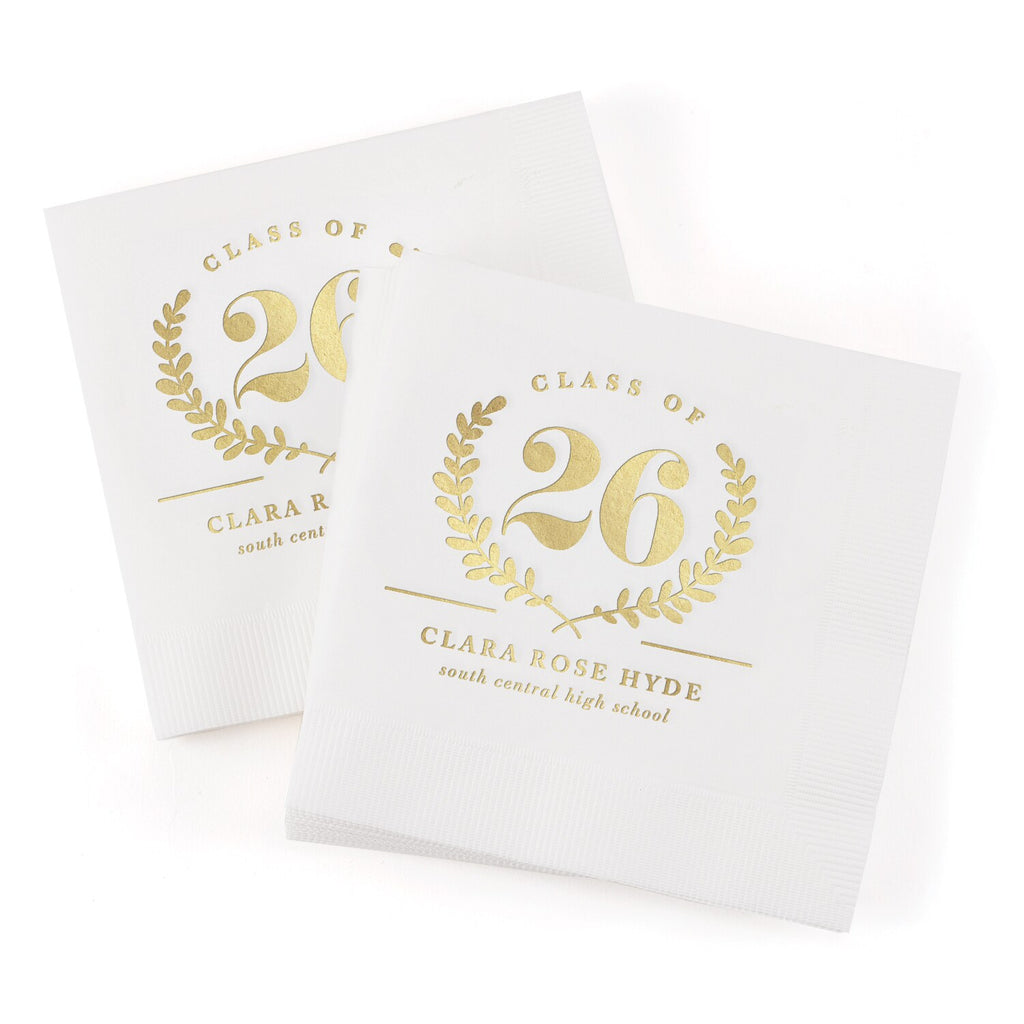 Laurel Leaf Crest "Class of" Napkins
