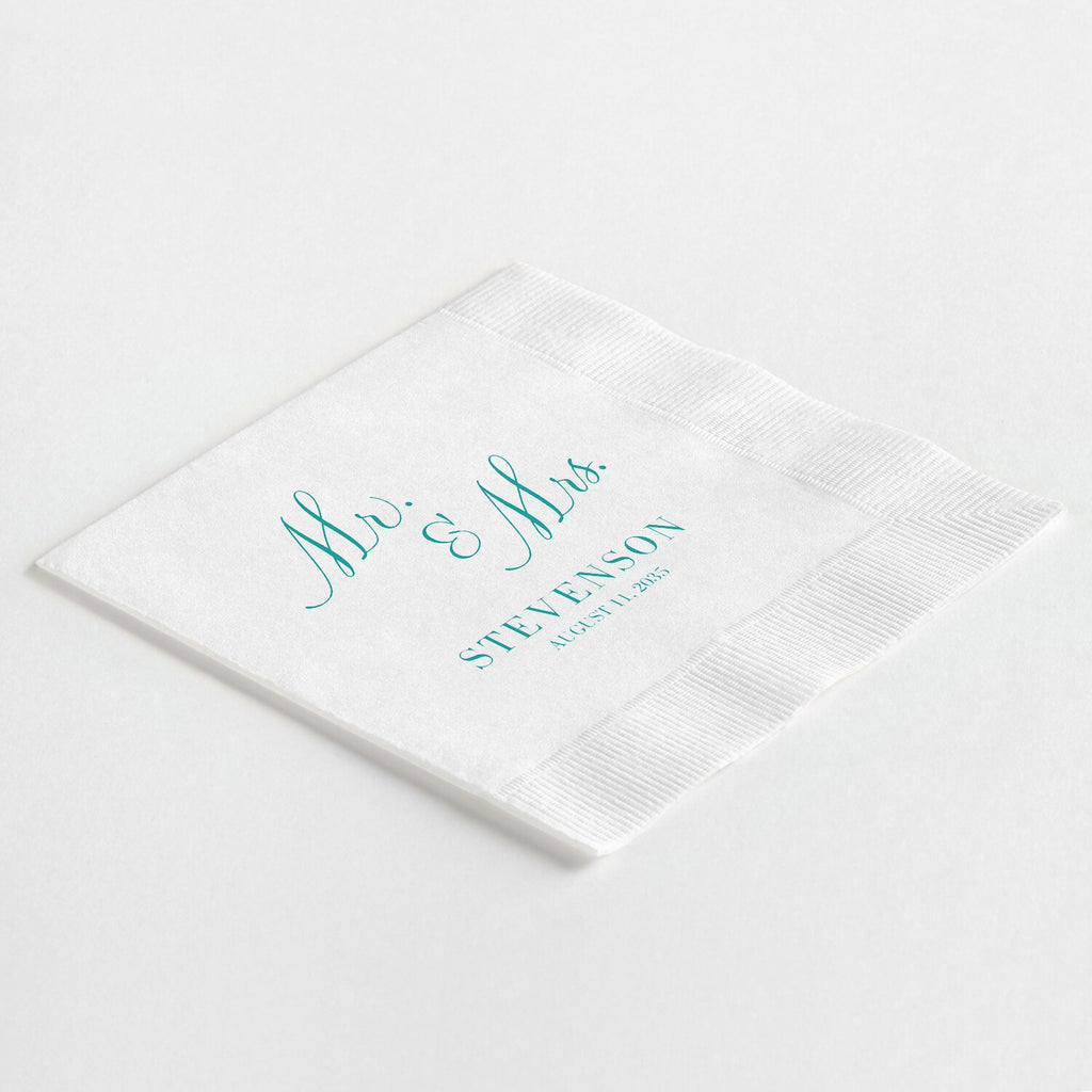 Stacked "Mr. & Mrs." Napkins