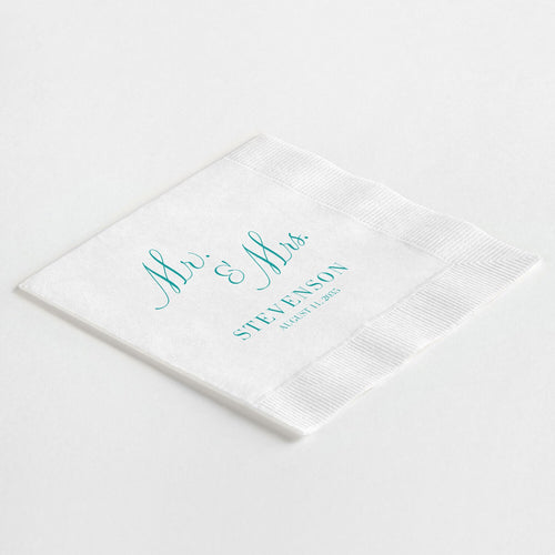 Stacked "Mr. & Mrs." Napkins