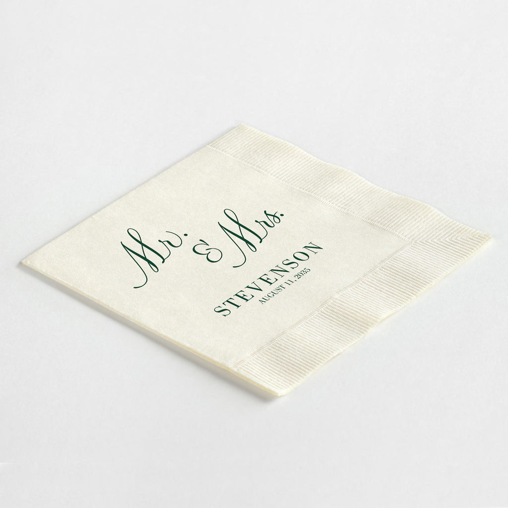 Stacked "Mr. & Mrs." Napkins