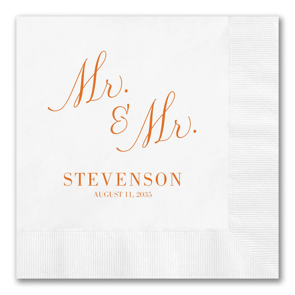 Stacked "Mr. & Mr." Napkins