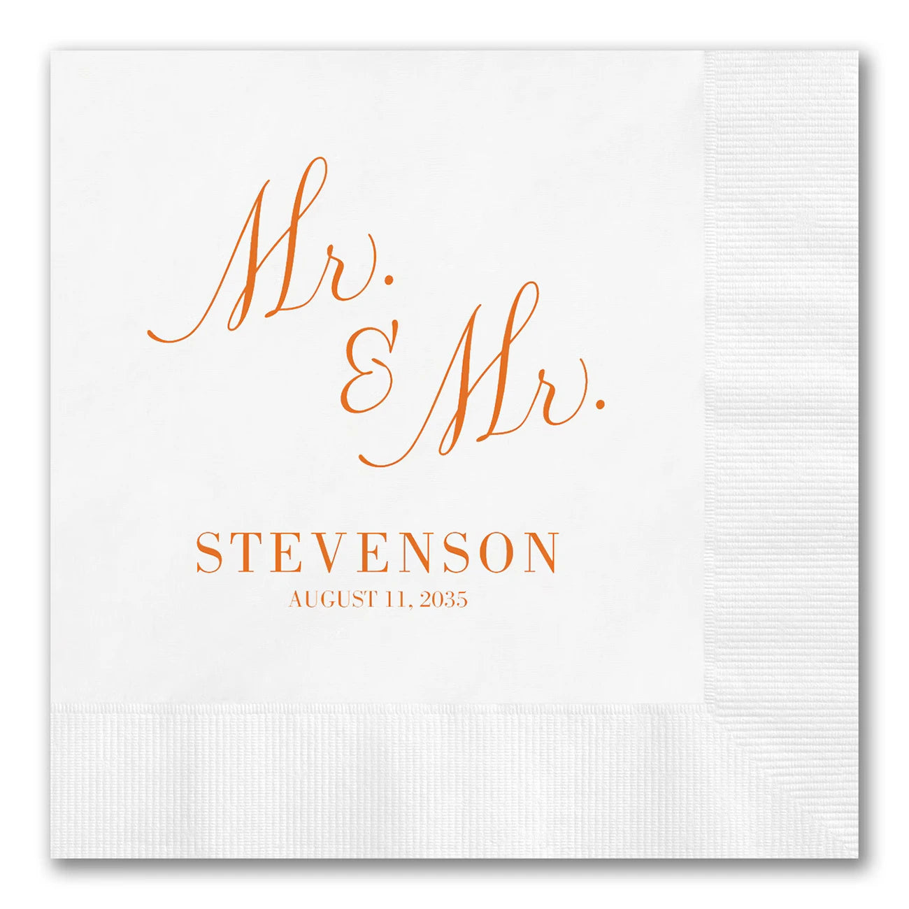 Stacked "Mr. & Mr." Napkins