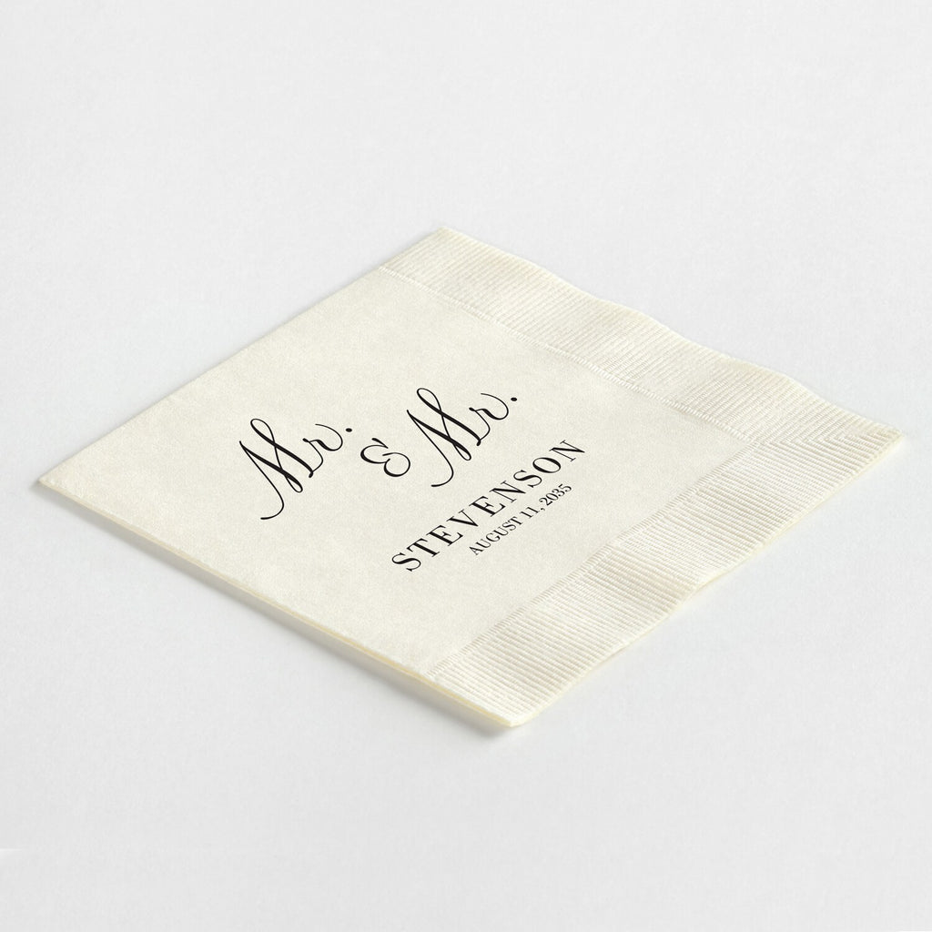Stacked "Mr. & Mr." Napkins