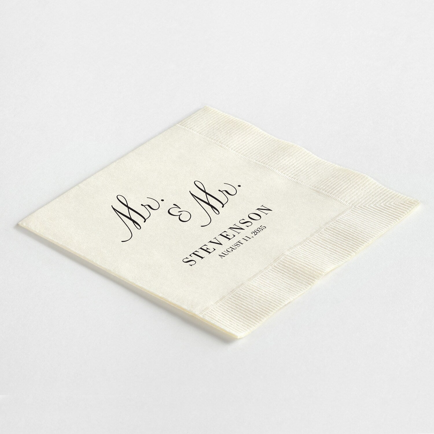 Stacked "Mr. & Mr." Napkins