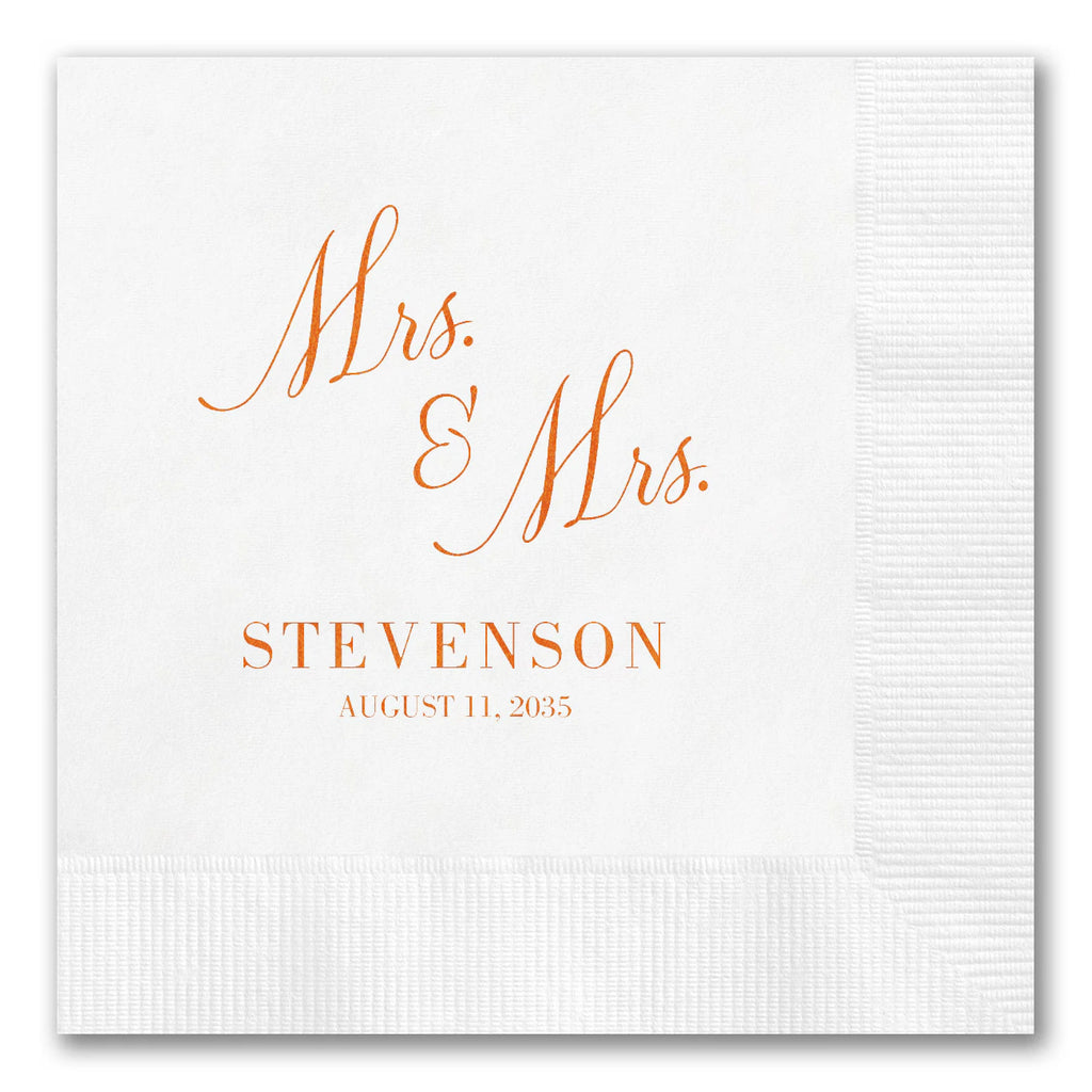 Stacked "Mrs. & Mrs." Napkins