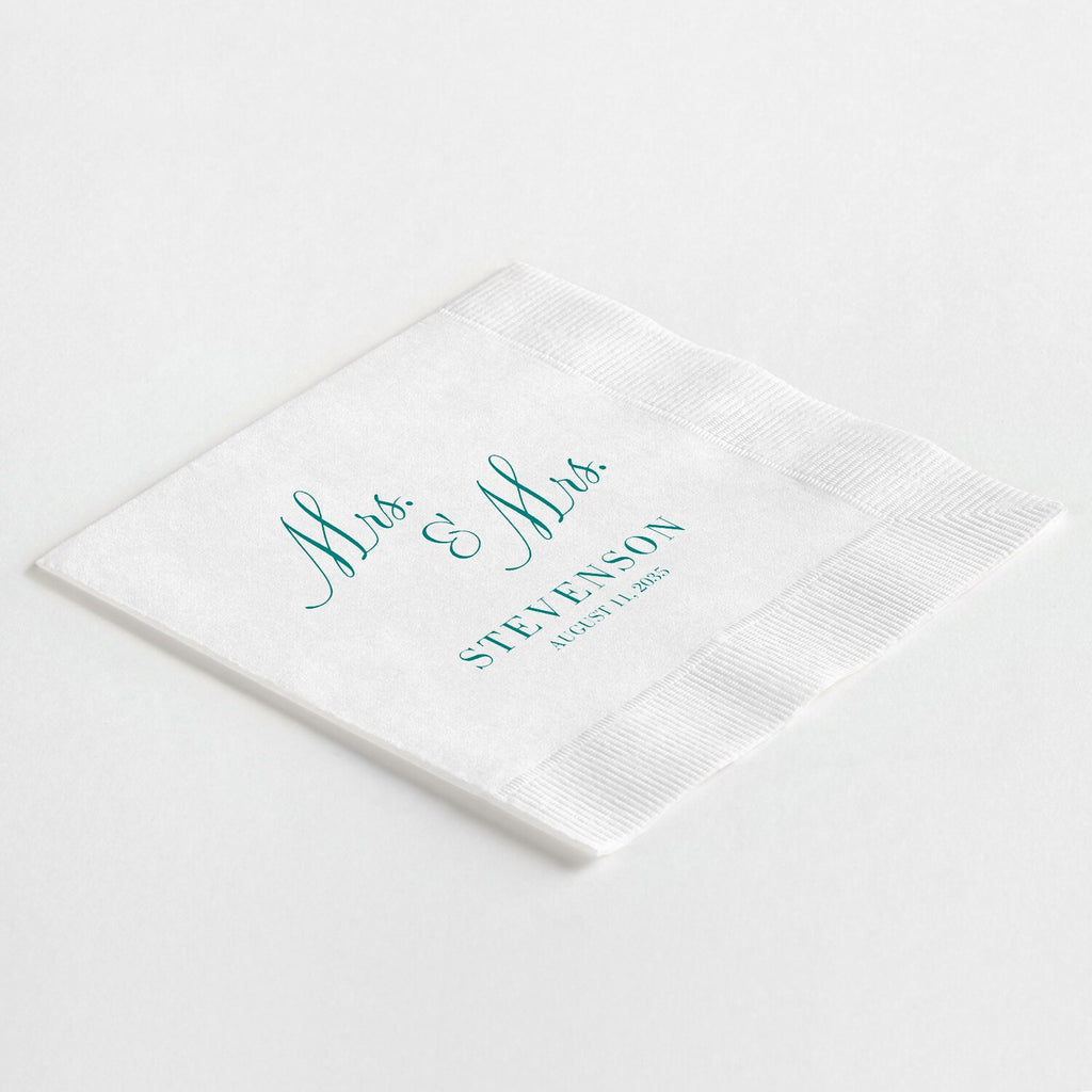 Stacked "Mrs. & Mrs." Napkins