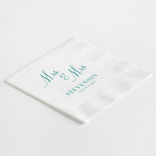 Stacked "Mrs. & Mrs." Napkins