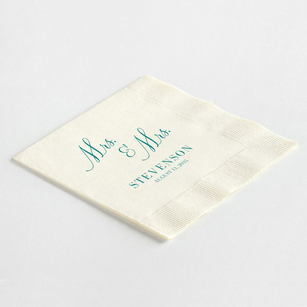 Stacked "Mrs. & Mrs." Napkins