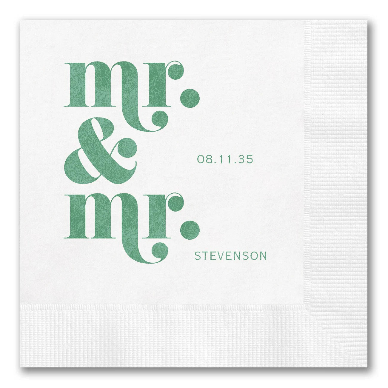 Modern Stacked "Mr. & Mr." Napkins