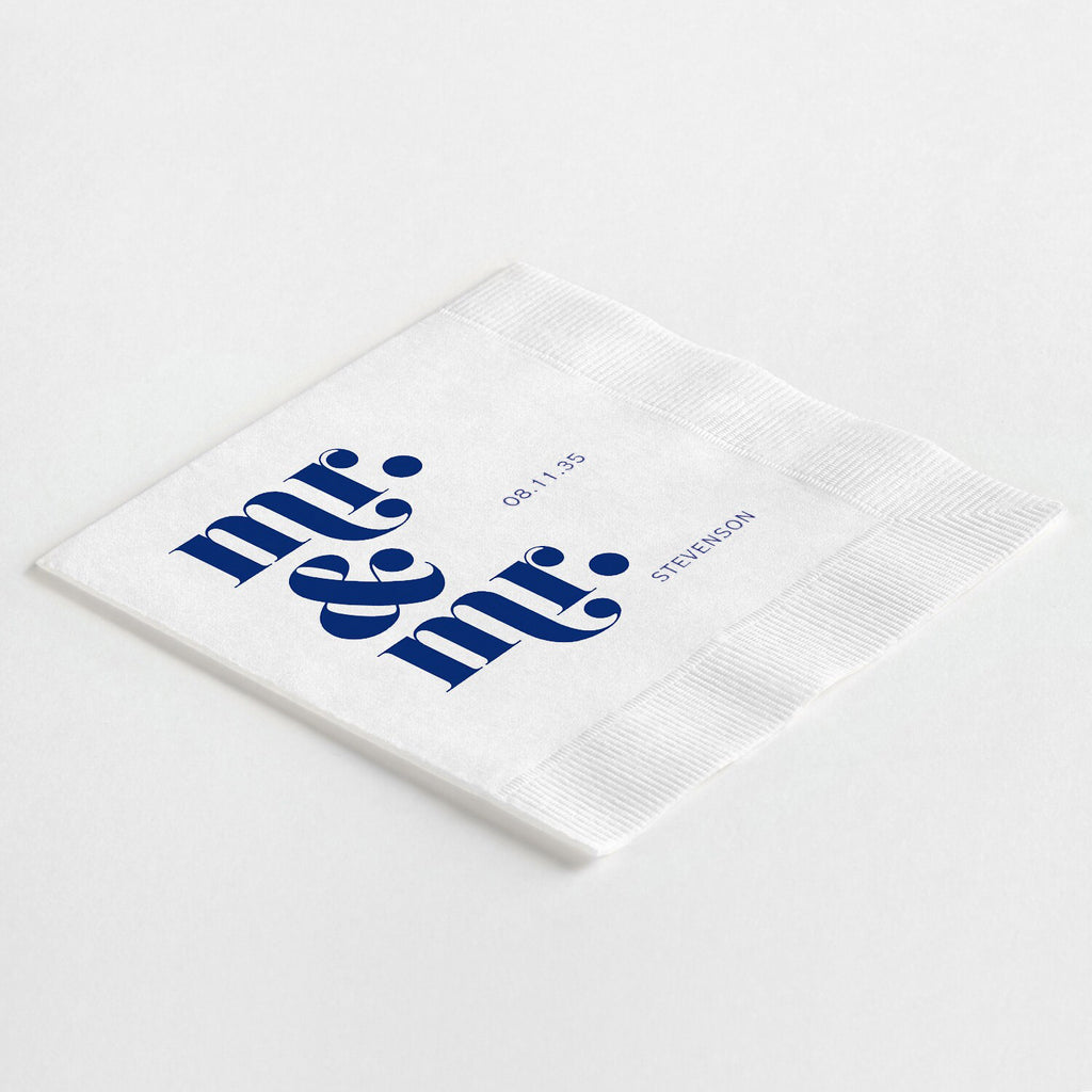 Modern Stacked "Mr. & Mr." Napkins