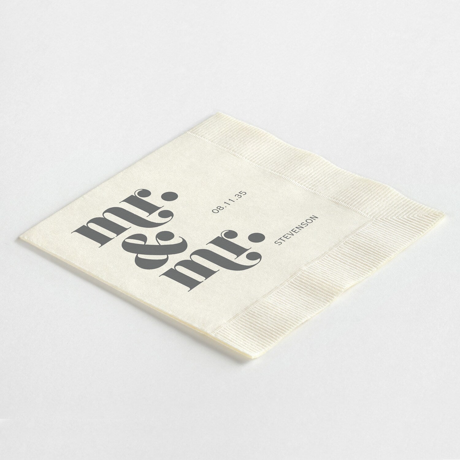 Modern Stacked "Mr. & Mr." Napkins