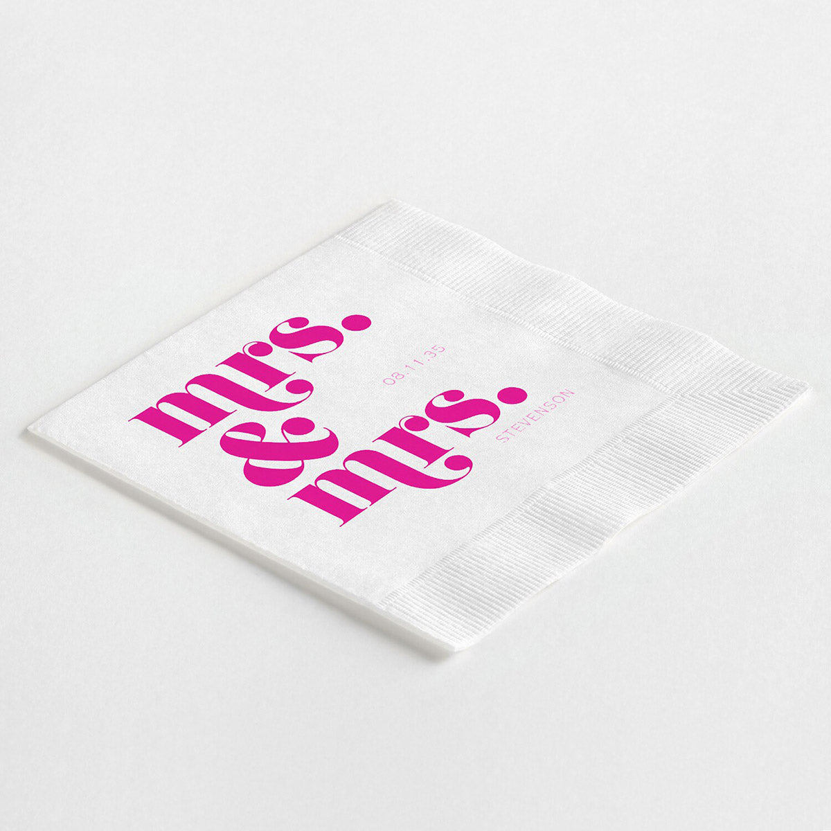 Modern Stacked "Mrs. & Mrs." Napkins