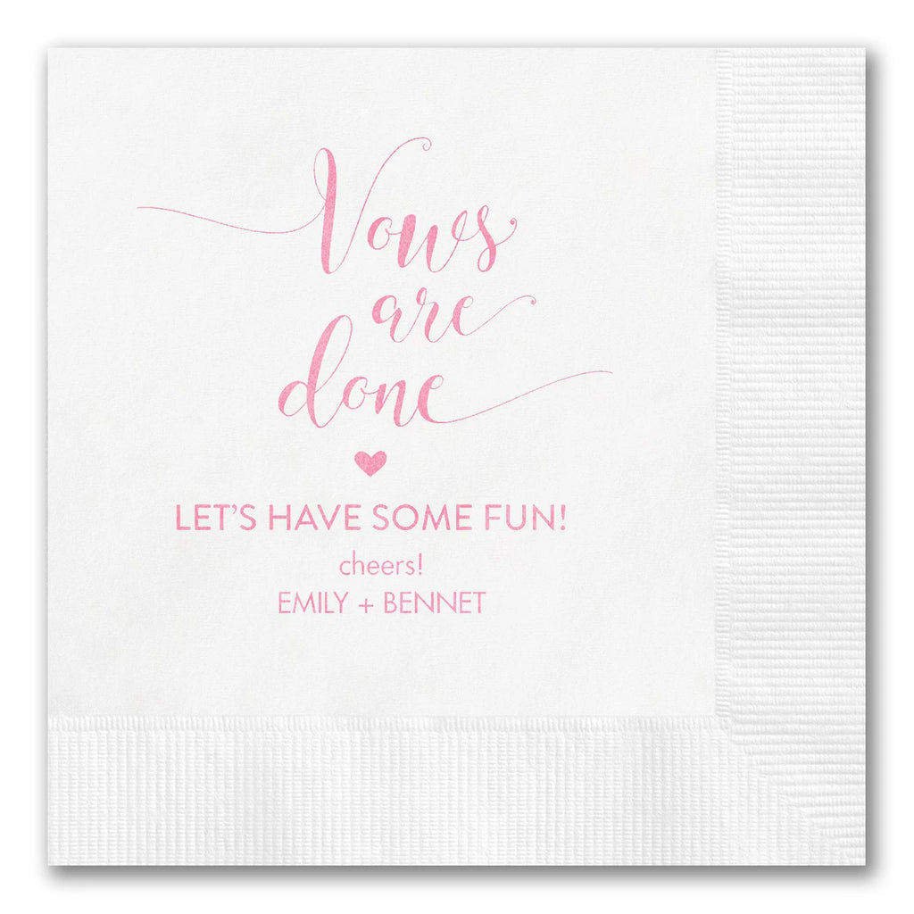 "Vows Are Done" Napkins