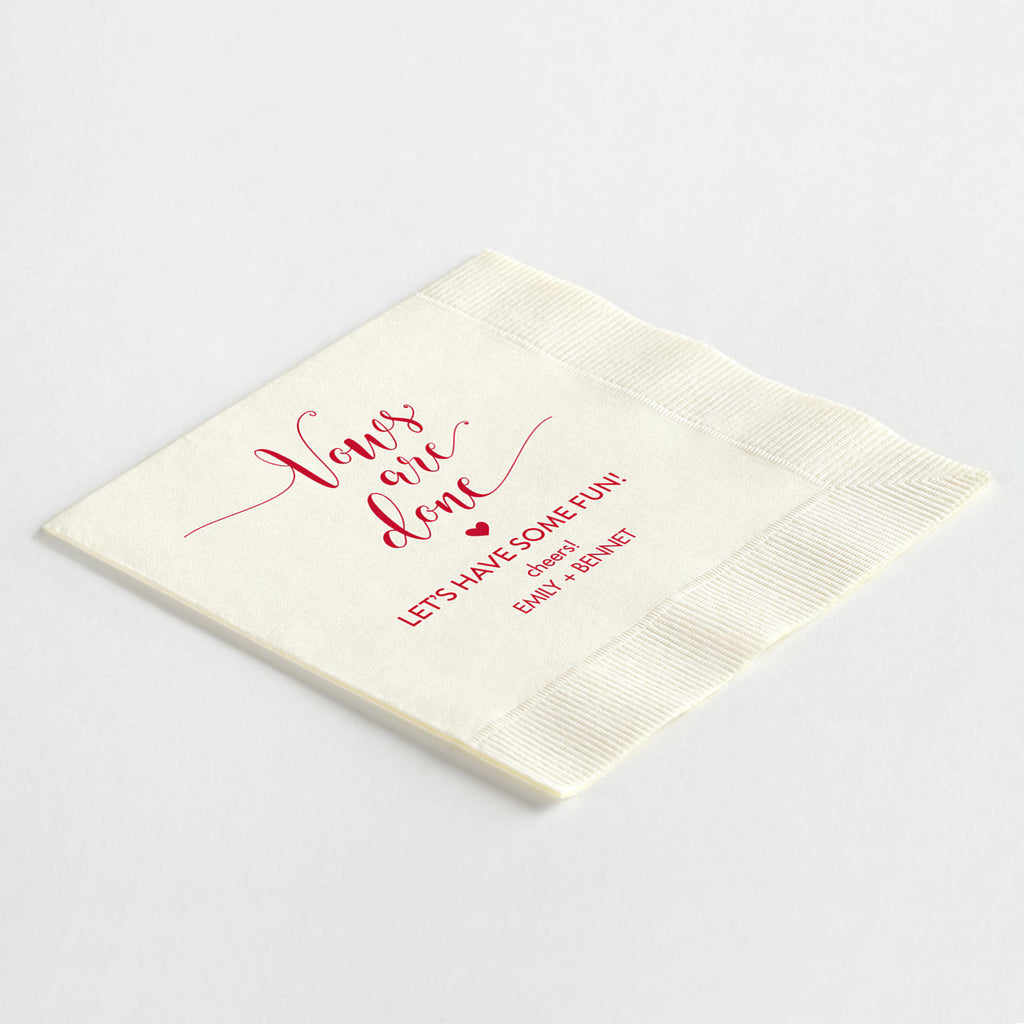 "Vows Are Done" Napkins