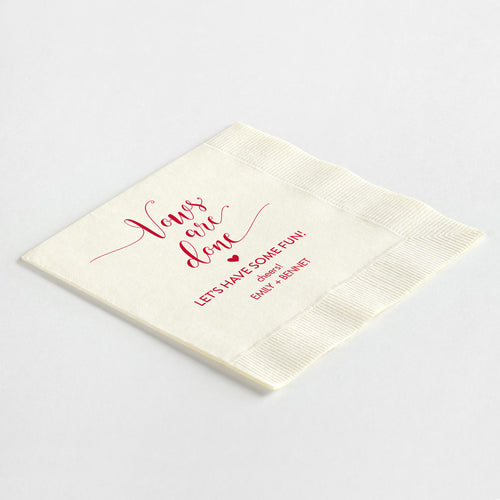 "Vows Are Done" Napkins