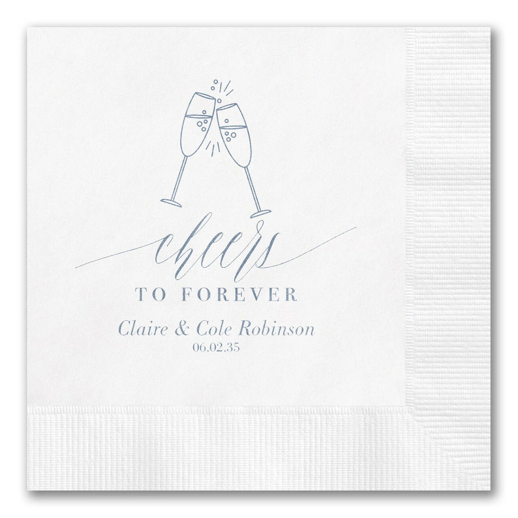 Toasting Champagne "Cheers To Forever" Napkins