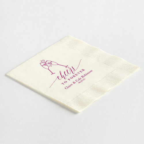 Toasting Champagne "Cheers To Forever" Napkins