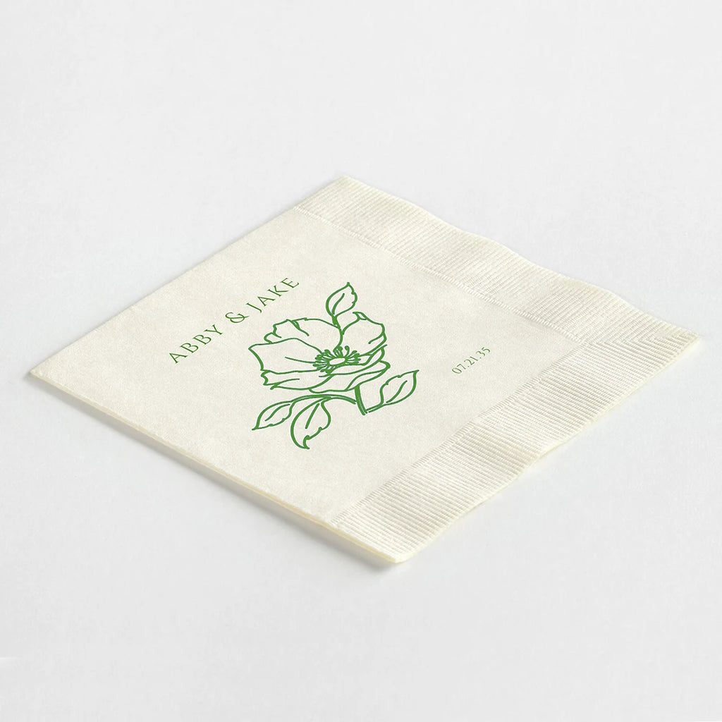 Entrancing Single Stem Floral Napkins
