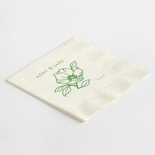 Entrancing Single Stem Floral Napkins