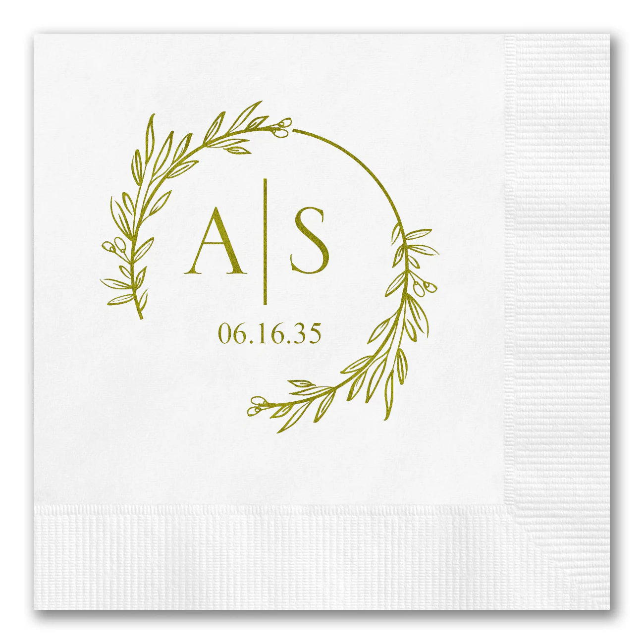 Wreath of Fronds Monogram Napkins