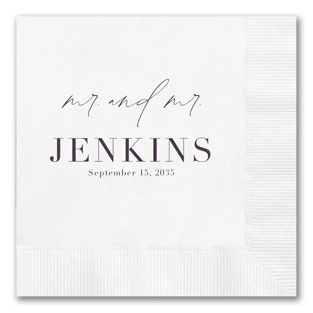 Modern Elegance "Mr. and Mr." Napkins