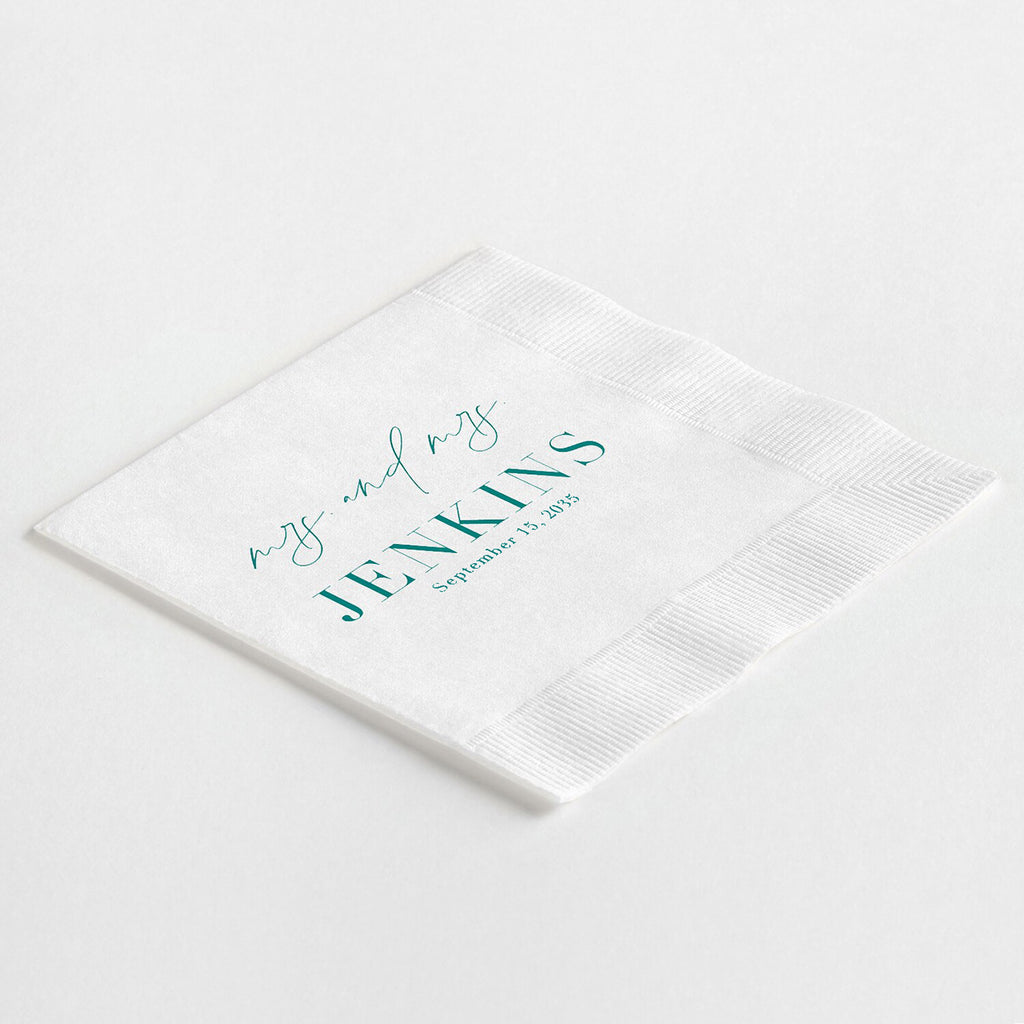 Modern Elegance "Mrs. and Mrs." Napkins