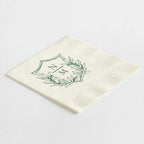 Stacked Monogram Botanical Crest Napkins